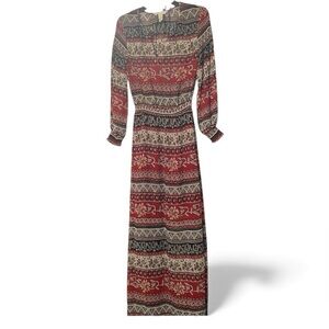 H&M Conscious Chiffon Maxi Dress Long Sleeve Size 2 Cottagecore Prairie Boho